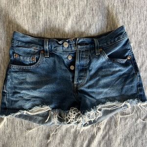 Levi’s 501 high rise denim shorts